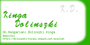 kinga dolinszki business card
